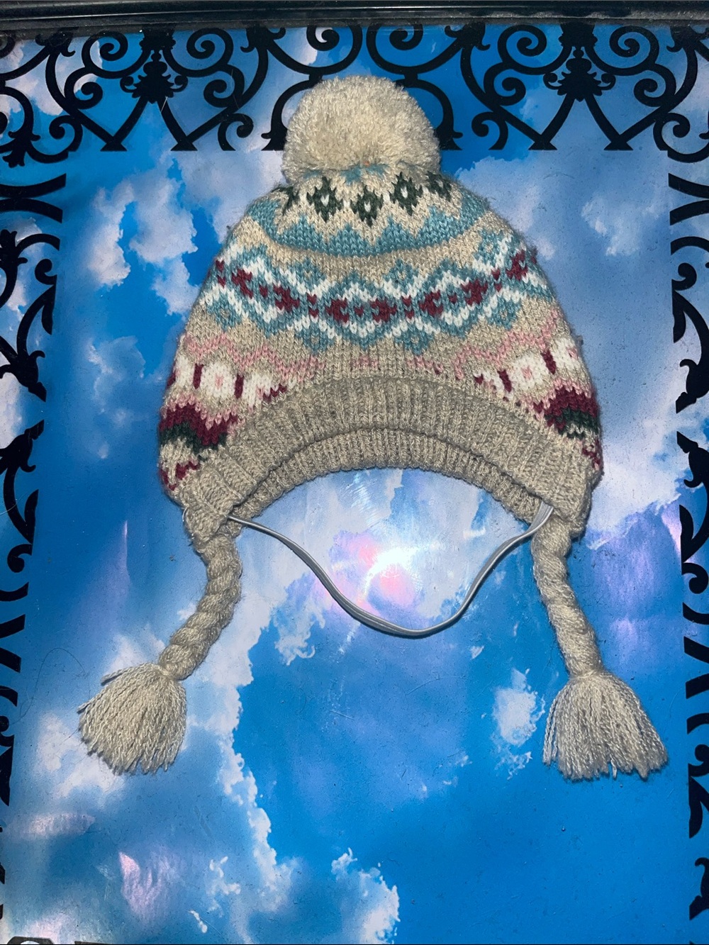 Kids Pom-Pom Earflap Beanie Hat - Multicolor